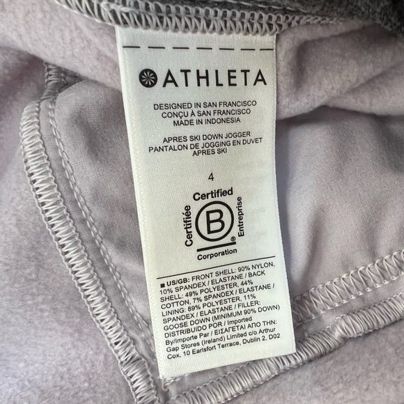 Athleta Apres Ski Goose Down Jogger Pants Shasta Purple, size 4 - Picture 9 of 10